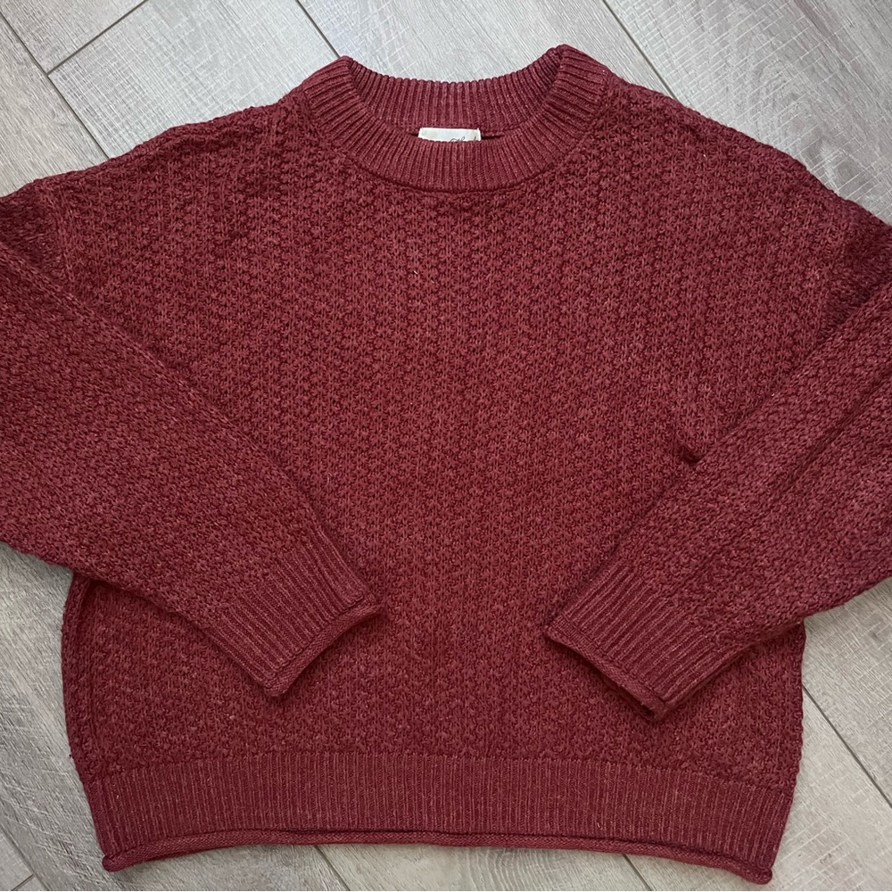 Cozy Burgundy Knit Sweater
